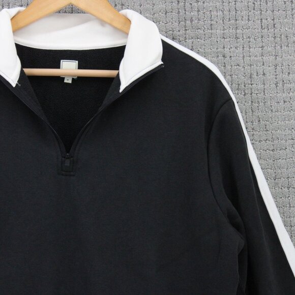 Swet Tailor Sweater Mens Medium M Black Stretch Microfleece Quarter Zip NWT - Picture 2 of 9